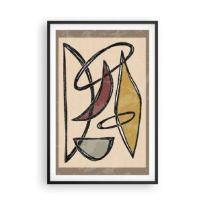 Affiche dans un cadre noir - Poster - Composition – arcs et ovales - 61x91 cm