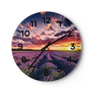 Horloge murale - Pendule murale - Monde de lavande - 30x30 cm