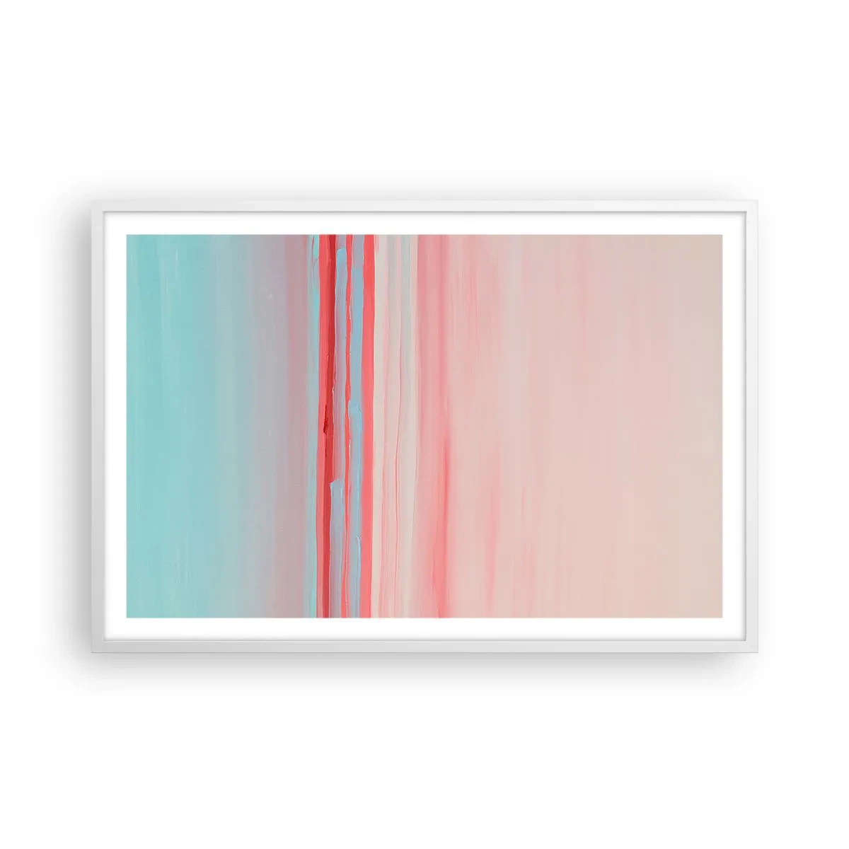 Affiche dans un cadre blanc - Poster - Abstraction à l'aube - 91x61 cm