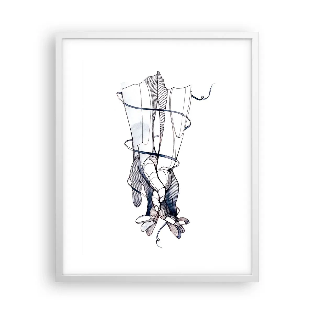 Affiche dans un cadre blanc - Poster - Étude du touché - 40x50 cm