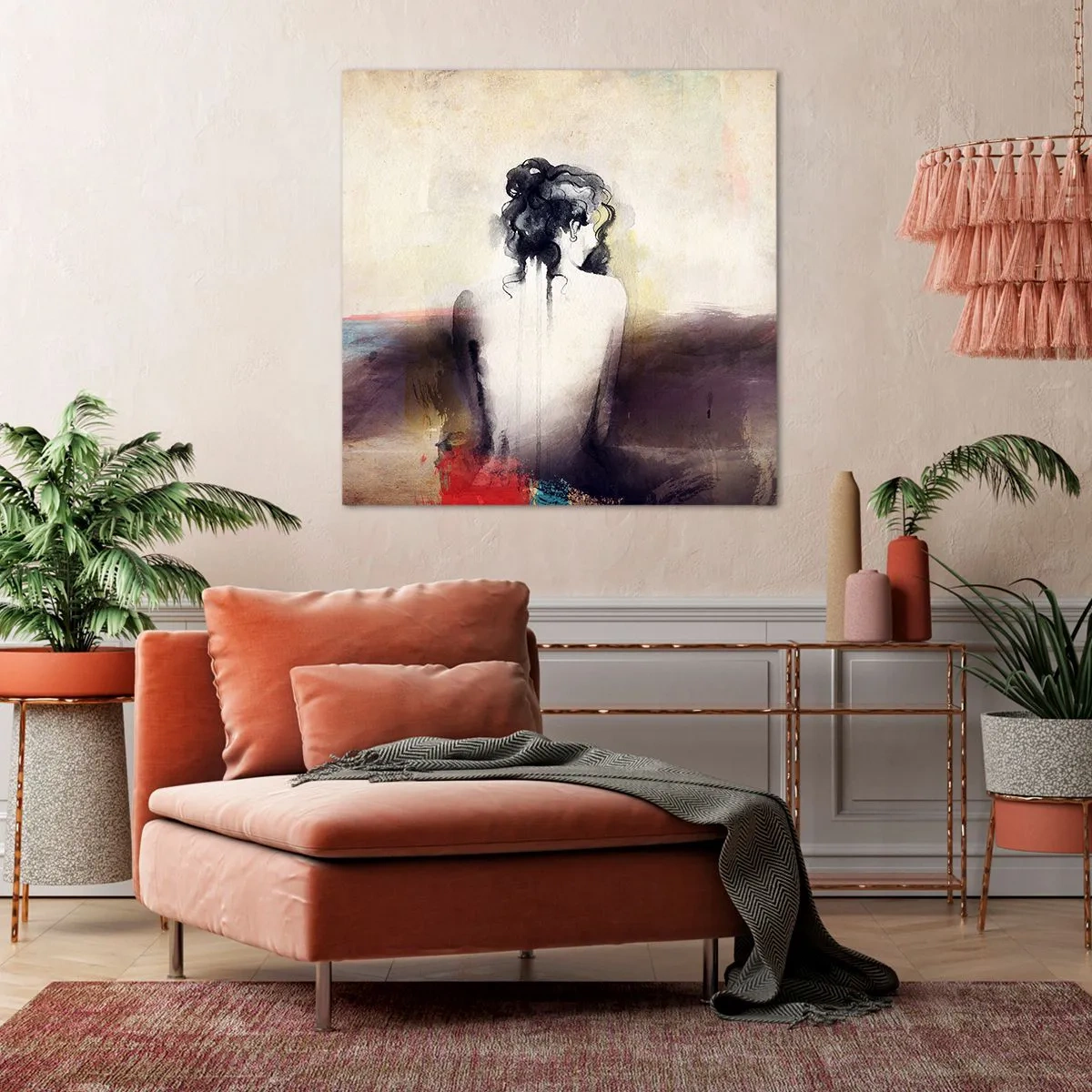 Impression sur toile - Image sur toile - Lignes lisses, formes ovales - 50x50 cm