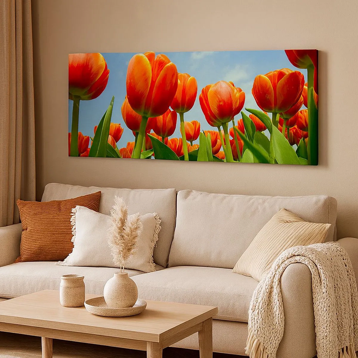 Impression sur toile - Image sur toile - A part le ciel bleu, ils n'ont besoin de rien dans leur vie - 100x40 cm