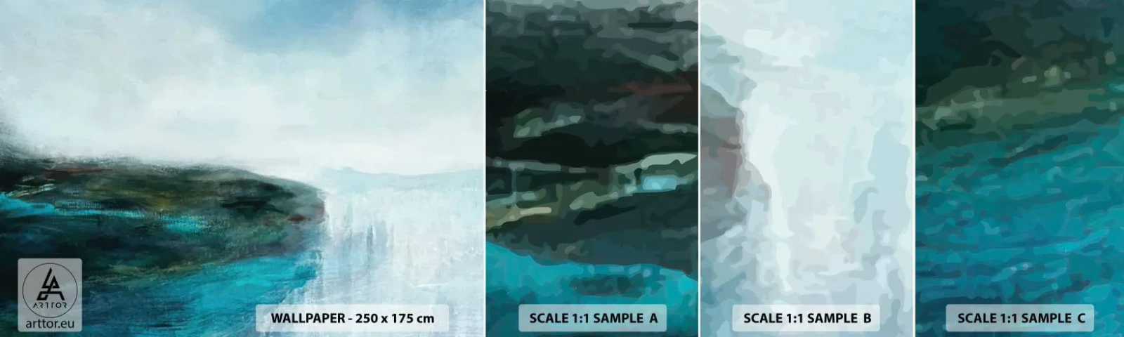 Échantillon de Papier Peint Autocollant Deluxe Sticker - Abstraction nautique - Abstraction, Contemporain, Mer - 100x30 cm