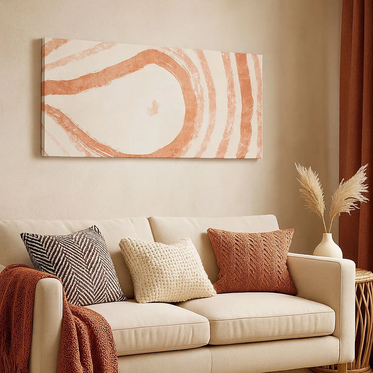 Impression sur toile - Image sur toile - Cercles de corail – composition - 100x40 cm