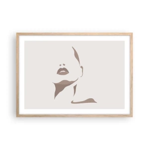 Affiche dans un chêne clair - Poster - Fait de lumière et d'ombre - 70x50 cm