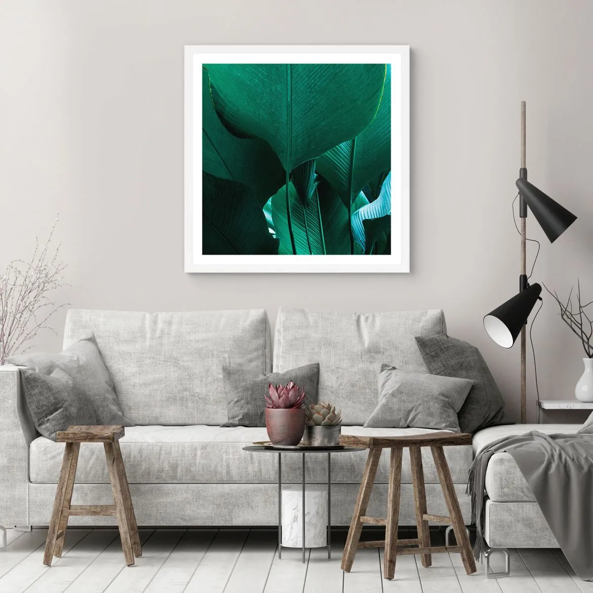 Affiche dans un cadre blanc - Poster - Tourné vers la lumière - 30x30 cm