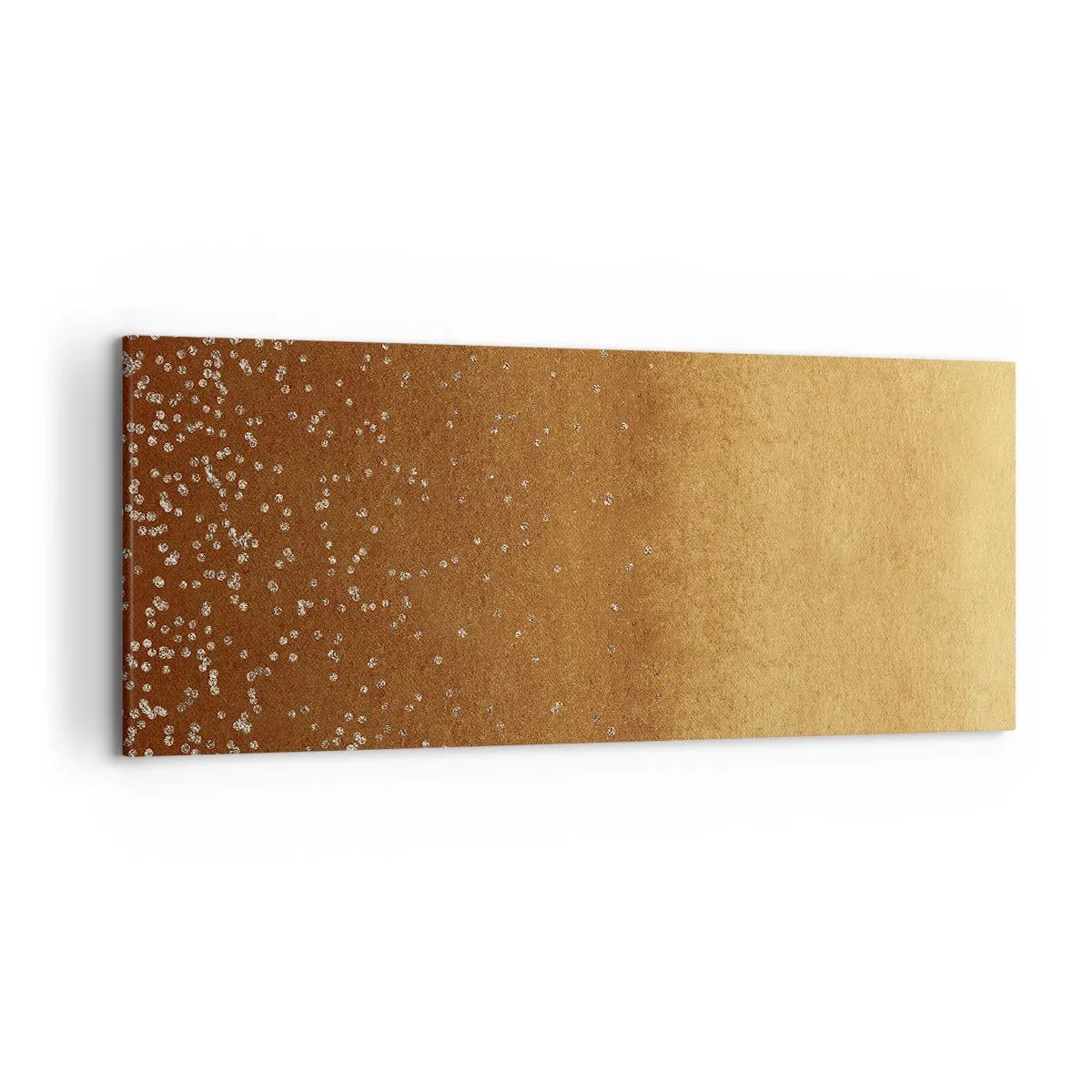 Impression sur toile - Image sur toile - Un dégradé doré avec des reflets et des embellissements subtils - 120x50cm - Origine du monde - Décoration murale moderne pour le salon et la chambre ARTTOR