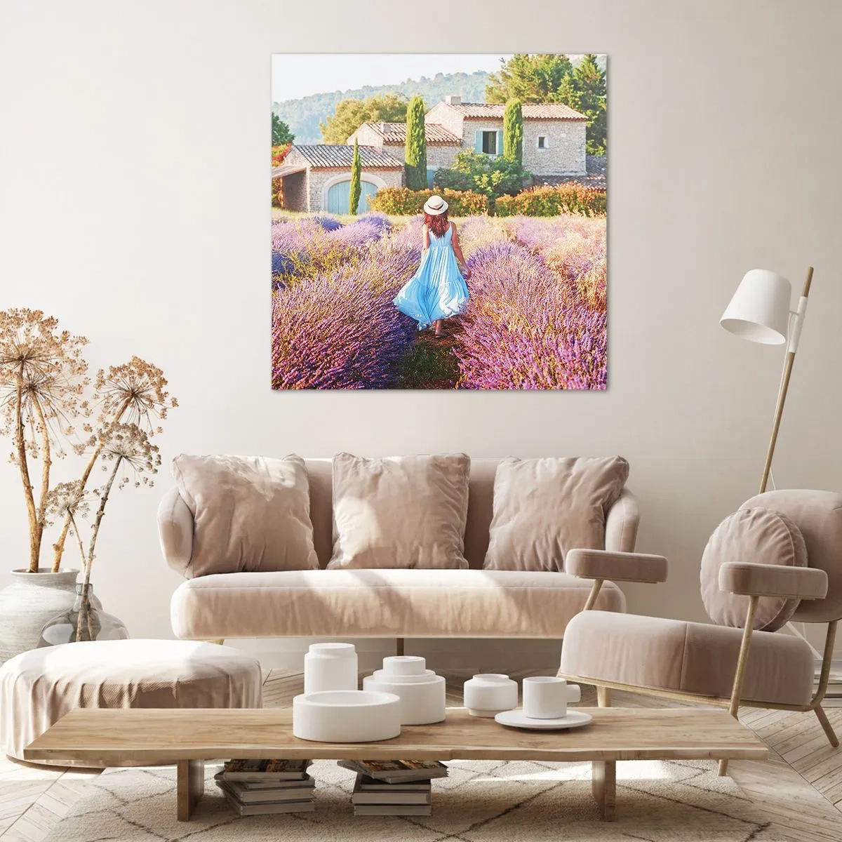 Impression sur toile - Image sur toile - Fille de la lavande - 50x50 cm