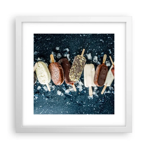 Affiche dans un cadre blanc - Poster - Le goût de l'été chaud - 30x30 cm