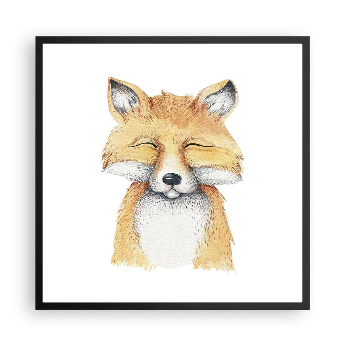 Affiche dans un cadre noir - Poster - Humeurs de renard - 60x60 cm
