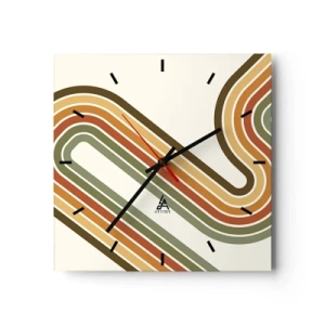 Horloge murale - Pendule murale - En zig zag vers le but - 40x40 cm