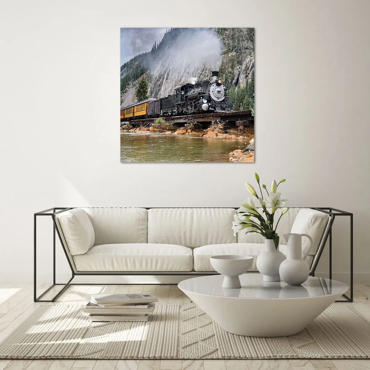 Impression sur verre - Image sur verre - Et lui jusqu'où? Jusqu'où? - 60x60 cm