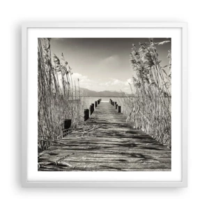 Affiche dans un cadre blanc - Poster - Dans le calme de l'herbe - 50x50 cm