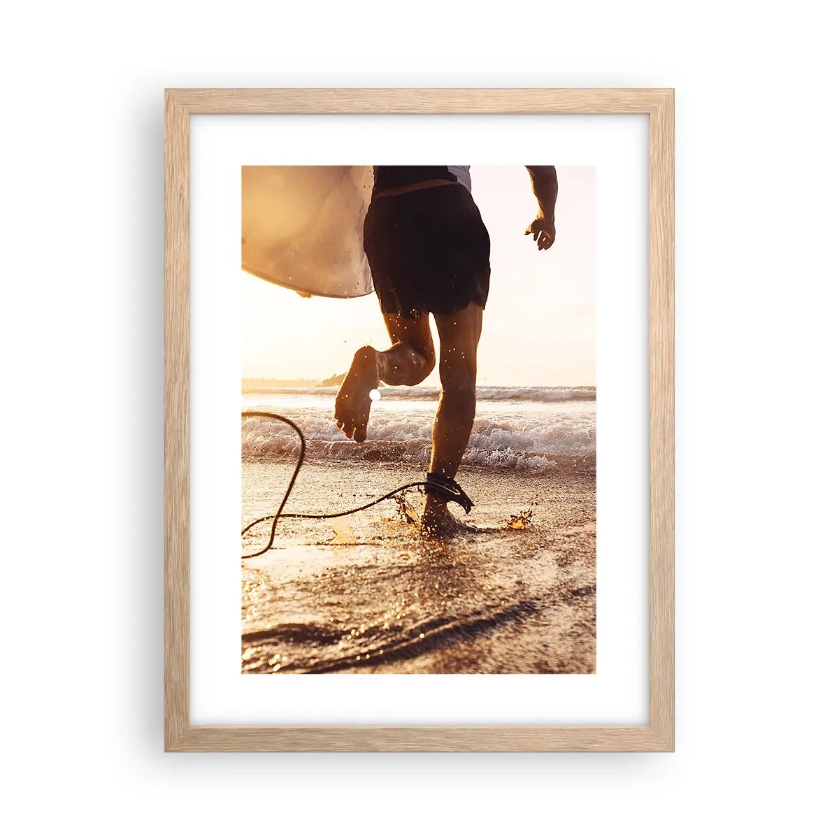 Affiche dans un chêne clair - Poster - A la rencontre des vagues - 30x40 cm