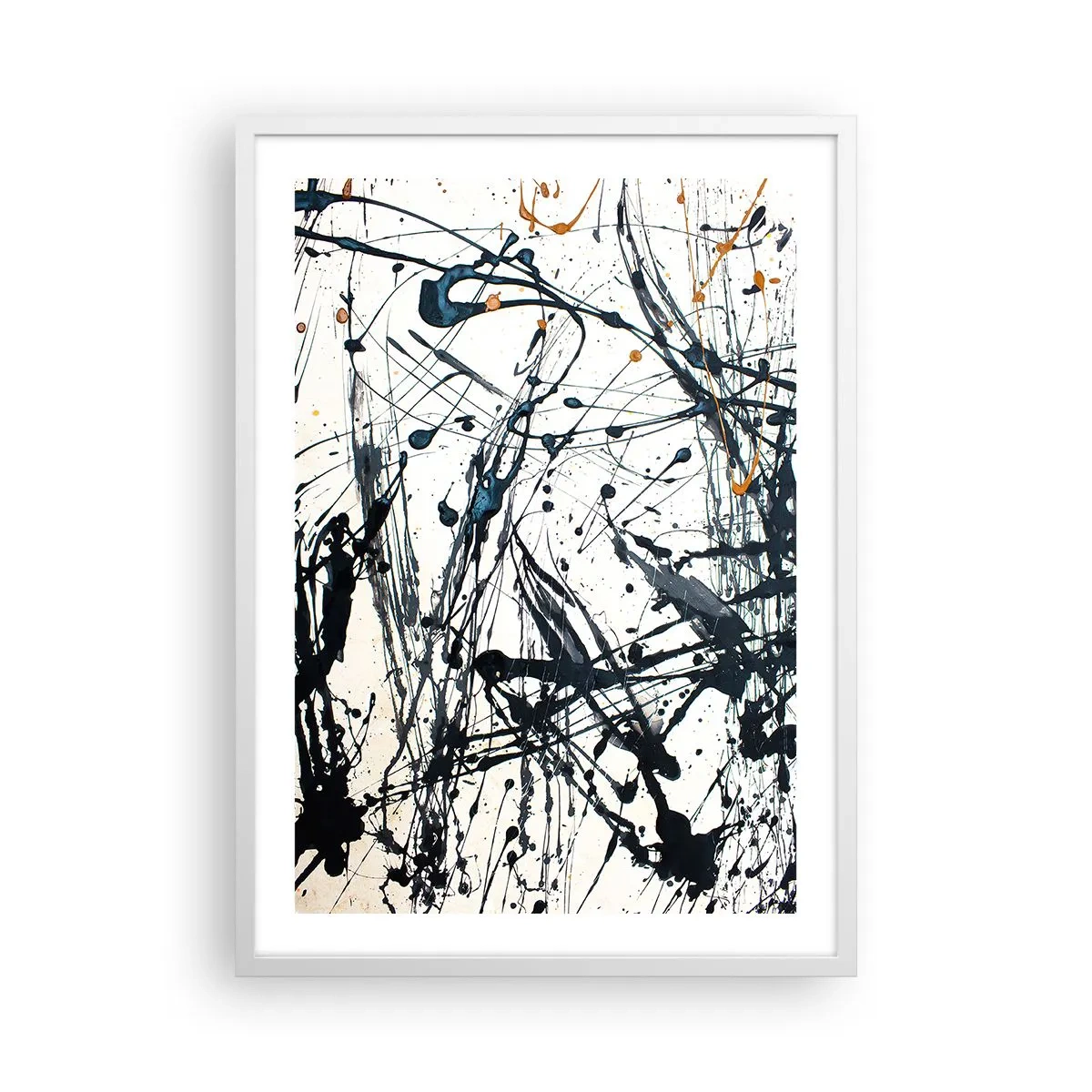 Affiche dans un cadre blanc - Poster - Abstraction expressionniste - 50x70 cm