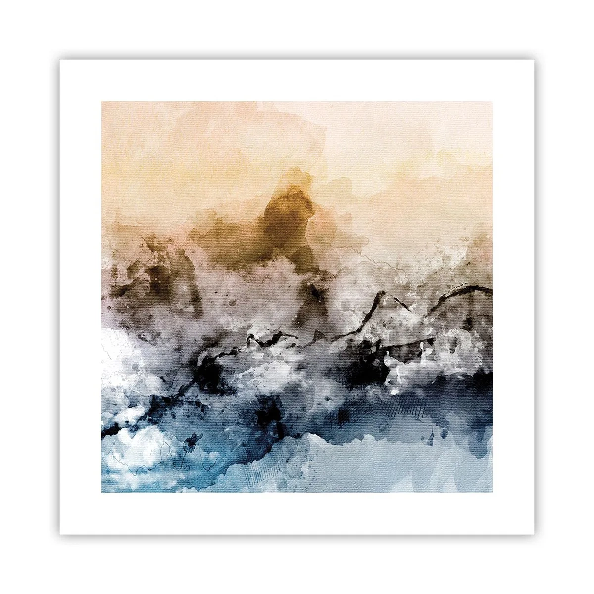 Affiche - Poster - Noyé dans un nuage de brouillard - 40x40 cm