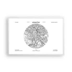 Affiche dans un cadre blanc - Poster - Anatomie de Cracovie - 91x61 cm