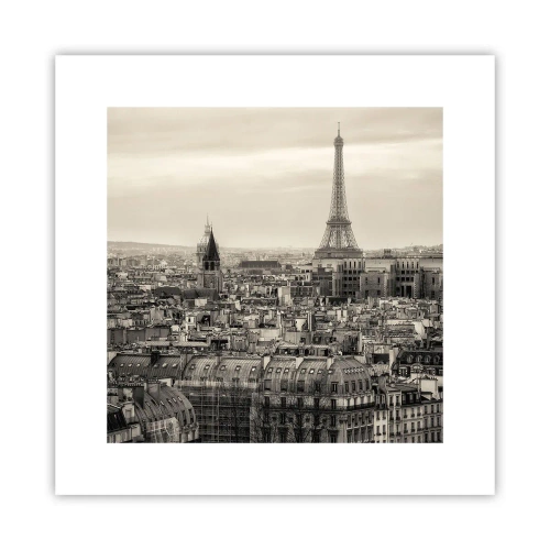 Affiche - Poster - Sur les toits de Paris - 30x30 cm