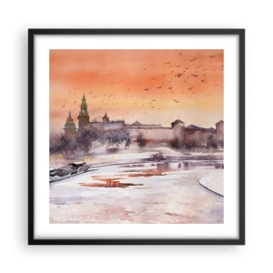 Affiche dans un cadre noir - Poster - Coucher de soleil royal - 50x50 cm