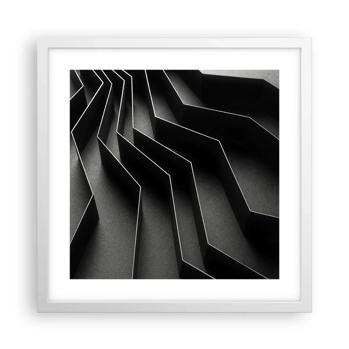 Affiche dans un cadre blanc - Poster - Ordre spatial - 40x40 cm