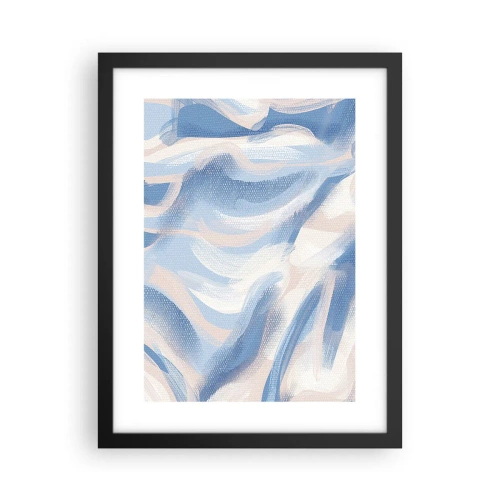 Affiche dans un cadre noir - Poster - Vagues bleues - 30x40 cm