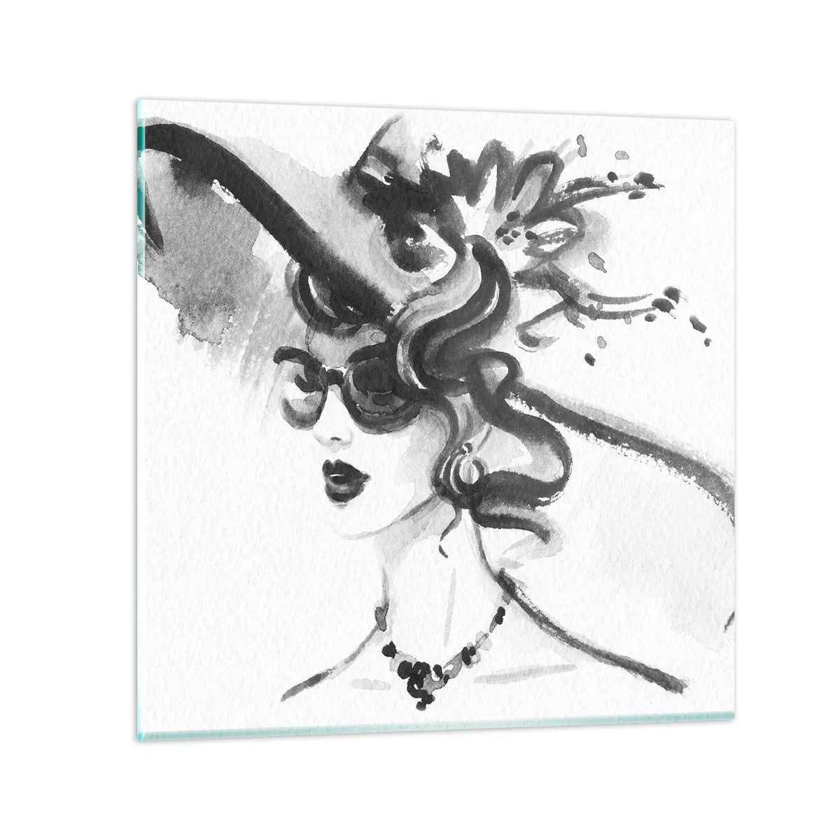 Impression sur verre - Image sur verre - Une dame de caractère - 60x60 cm