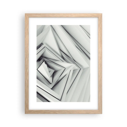 Affiche dans un chêne clair - Poster - Bourgeon d’angles vifs - 30x40 cm