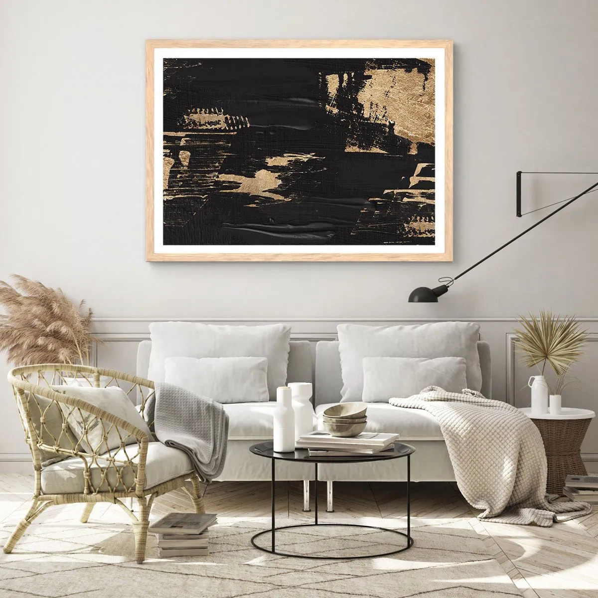 Affiche dans un chêne clair - Poster - Empreinte du toucher - 50x40 cm