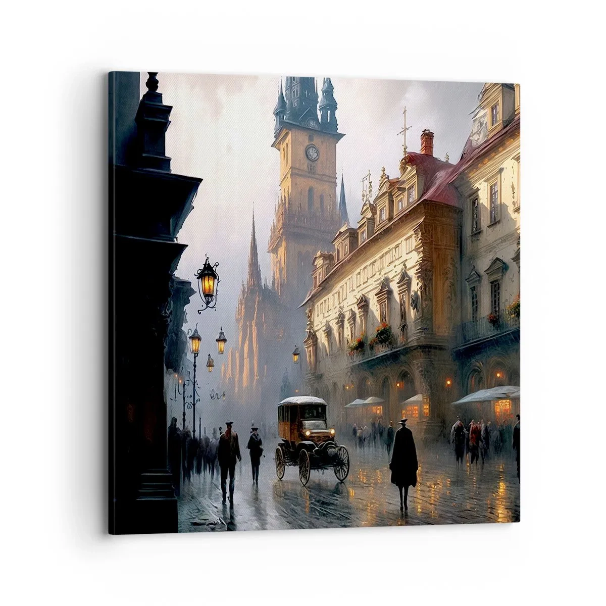 Impression sur toile - Image sur toile - Le charme d'une soirée pragoise - 70x70 cm