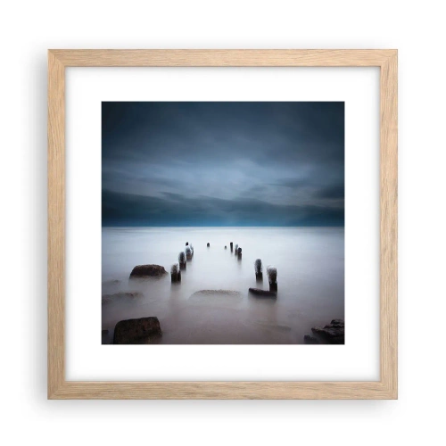 Affiche dans un chêne clair - Poster - Lac pensif - 30x30 cm