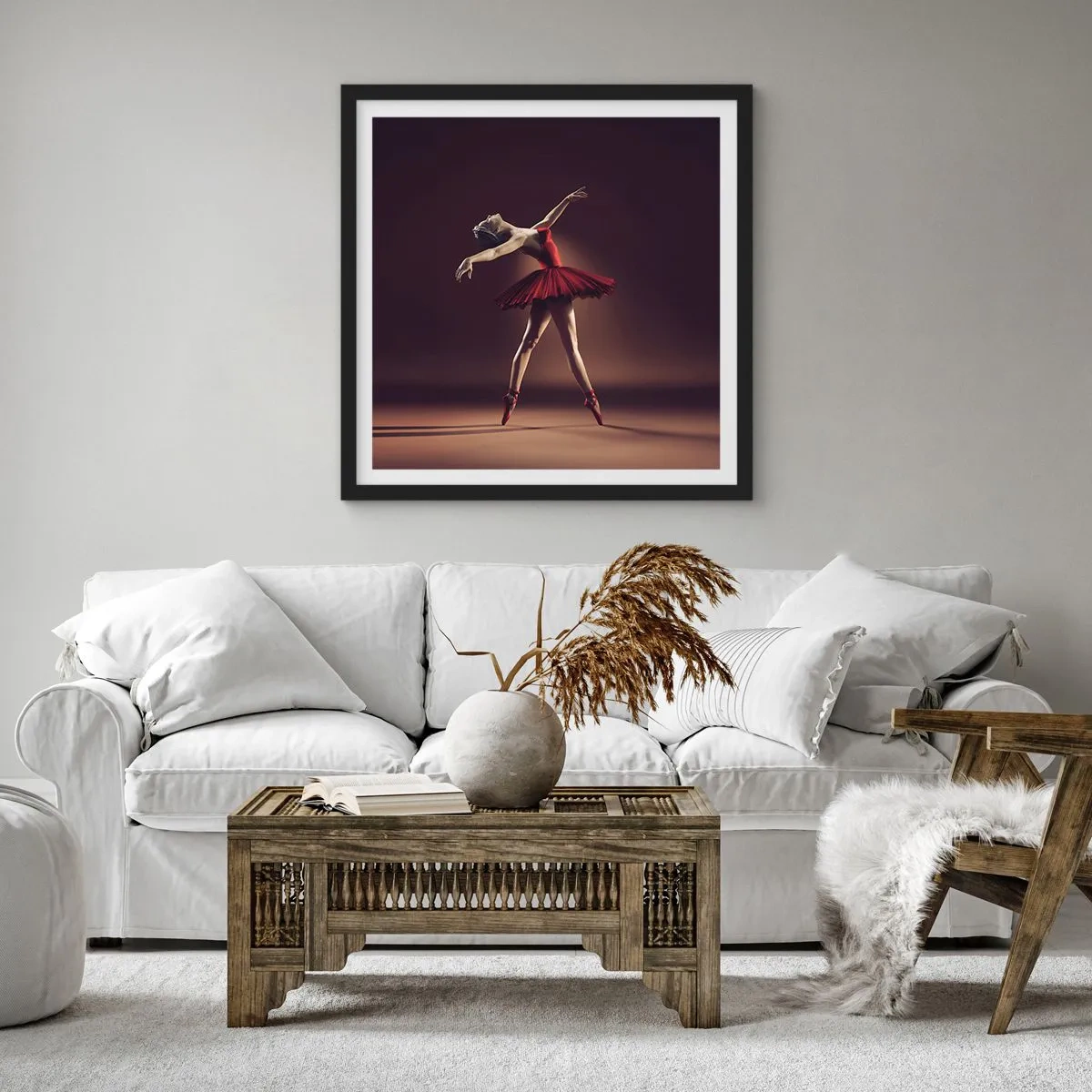 Affiche dans un cadre noir - Poster - Une danseuse étoile - 60x60 cm