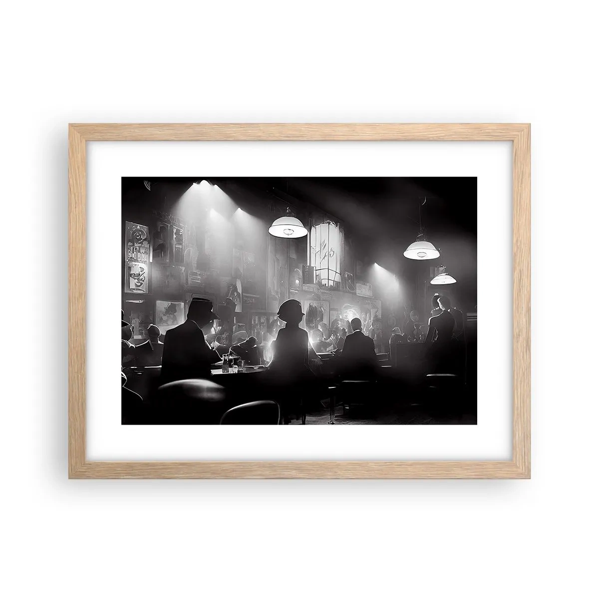 Affiche dans un chêne clair - Poster - Dans une ambiance jazz - 40x30 cm