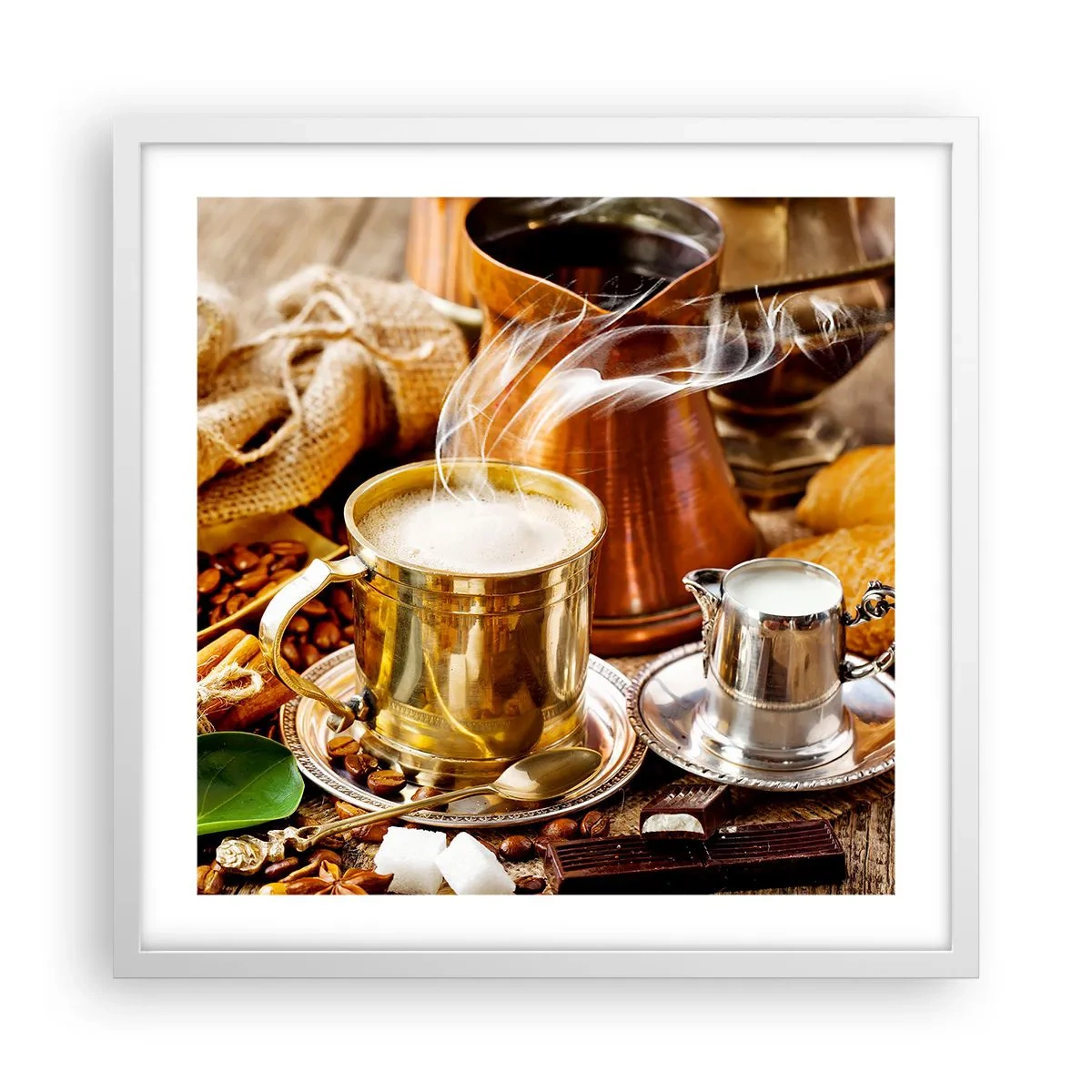 Affiche dans un cadre blanc - Poster - Bonne journée! - 50x50 cm