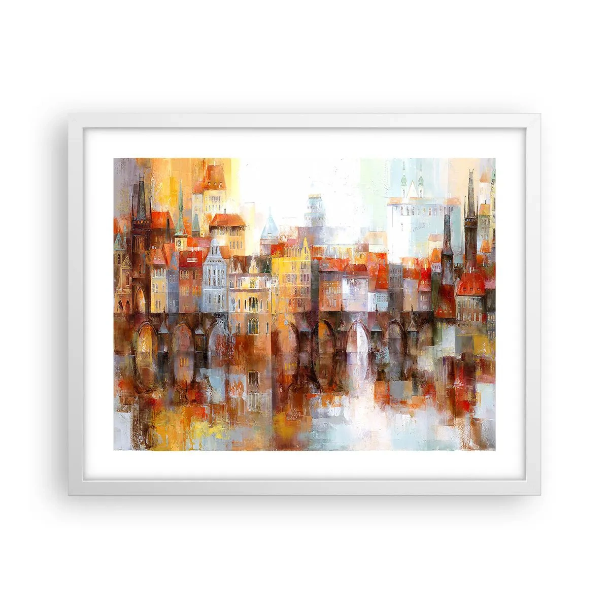 Affiche dans un cadre blanc - Poster - C'est aussi beau sous le pont - 50x40 cm