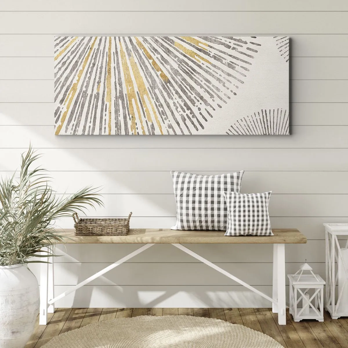 Impression sur toile - Image sur toile - Motif abstrait en forme de rayon - 140x50cm - La beauté du rayon - Décoration murale moderne pour le salon et la chambre ARTTOR