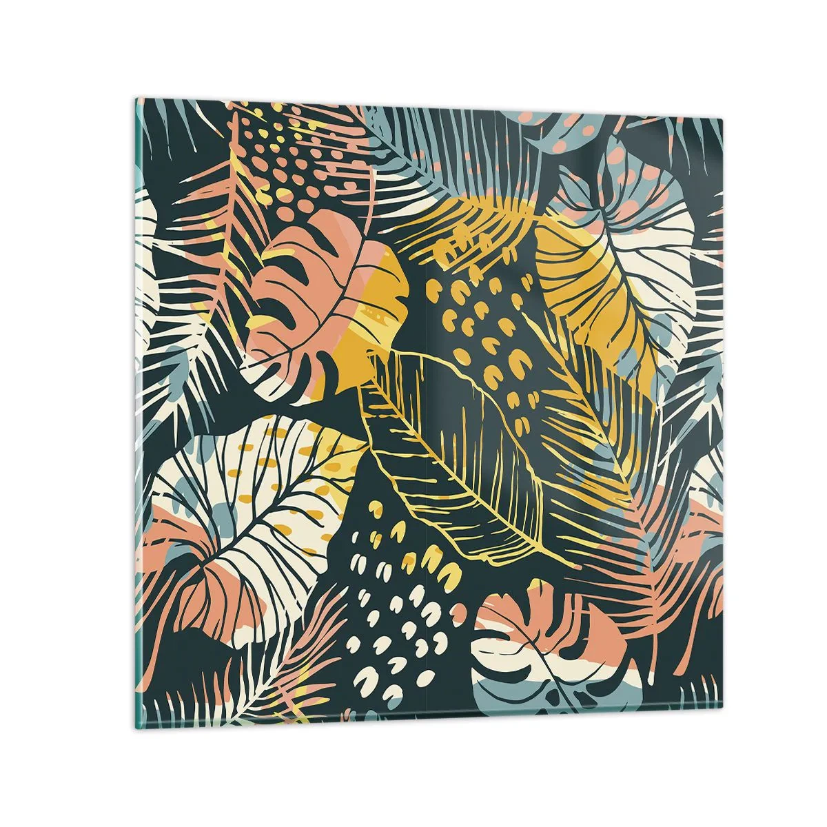 Impression sur verre - Image sur verre - Fantaisie feuillue - 30x30 cm