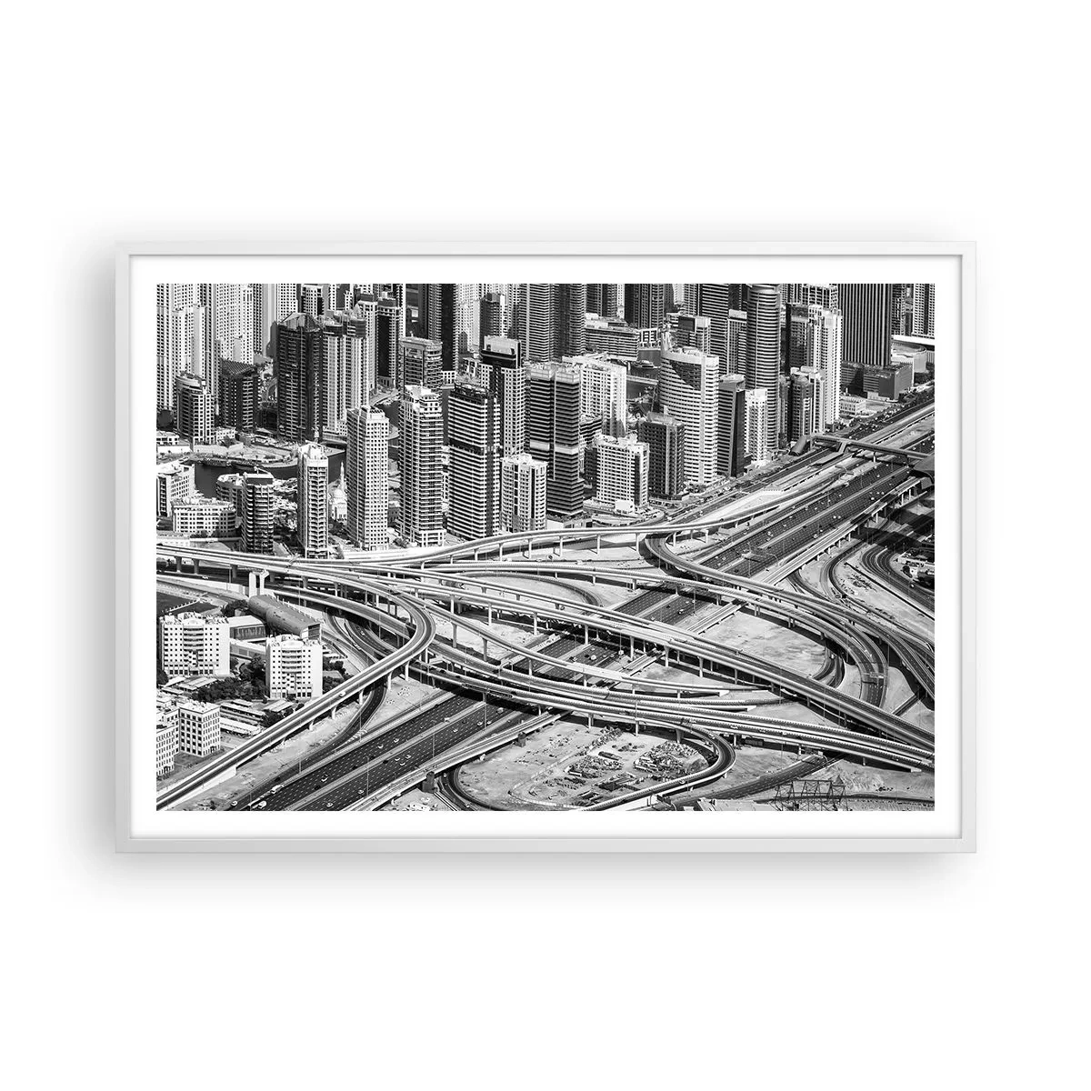 Affiche dans un cadre blanc - Poster - Dubaï - la ville impossible - 100x70 cm