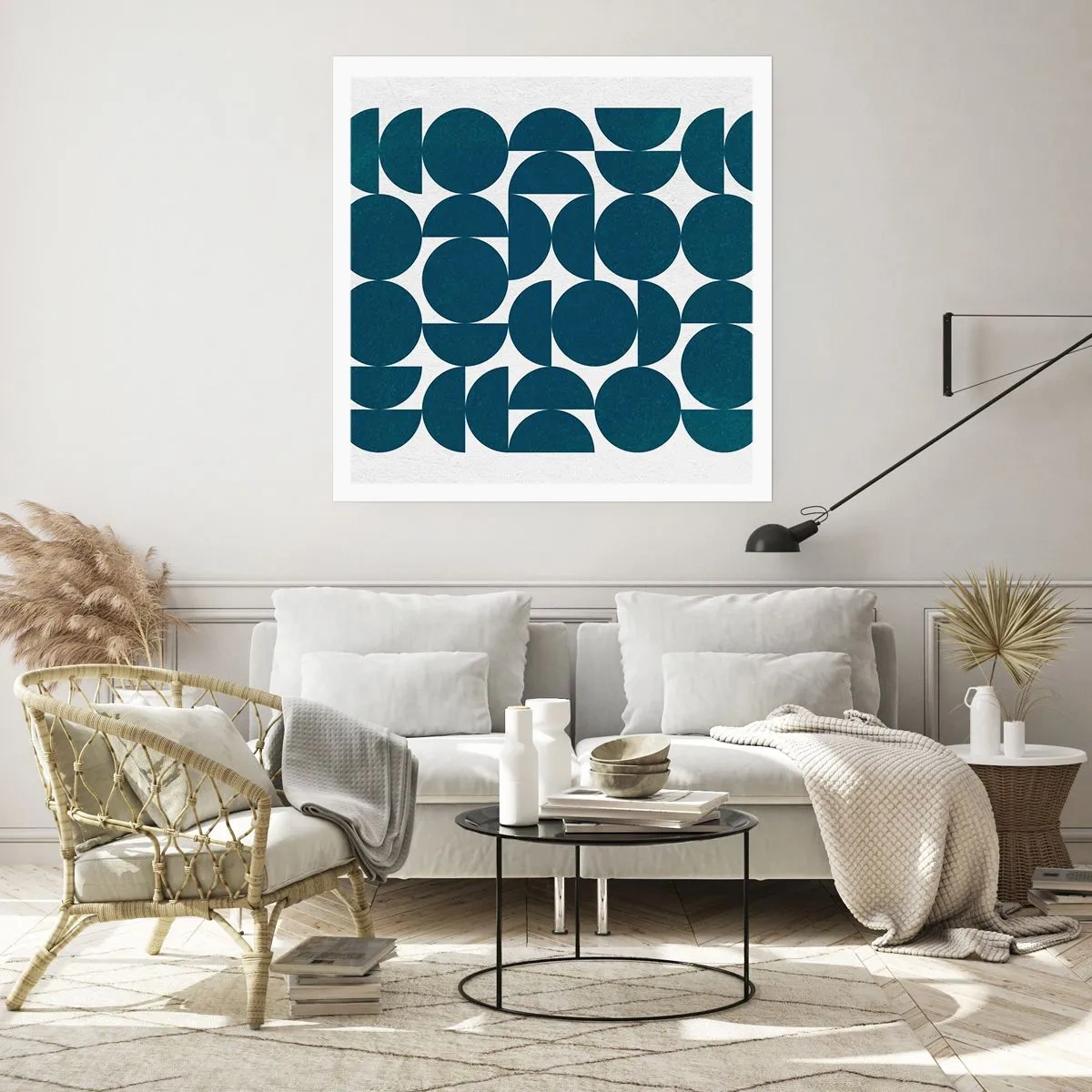 Affiche - Poster - Cercles et demi-cercles - 50x50 cm