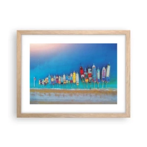 Affiche dans un chêne clair - Poster - Une vue à vol d'oiseau - 40x30 cm