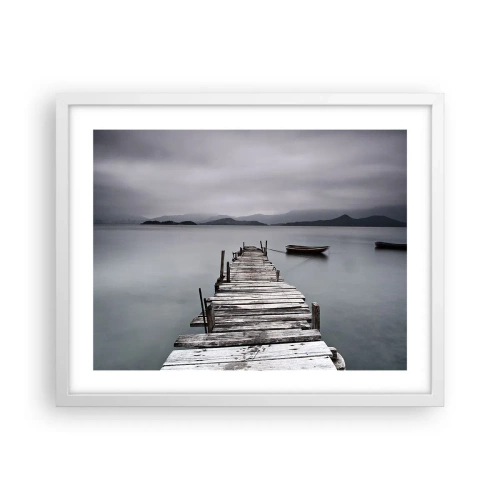 Affiche dans un cadre blanc - Poster - Tu peux partir demain - 50x40 cm