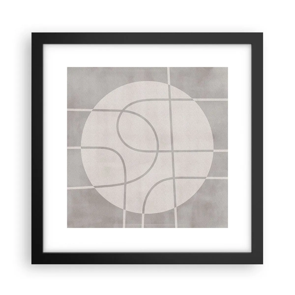 Affiche dans un cadre noir - Poster - Circulaire et tout droit - 30x30 cm