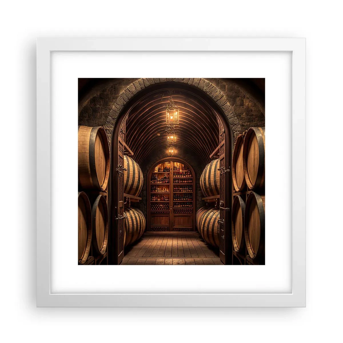 Affiche dans un cadre blanc - Poster - Cave climatisée - 30x30 cm