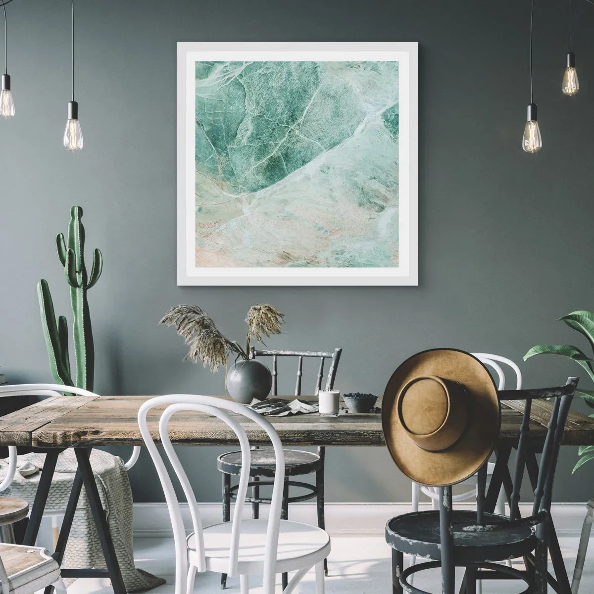 Affiche dans un cadre blanc - Poster - La noble froideur de la pierre - 60x60 cm