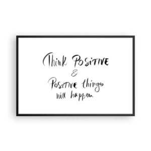 Affiche dans un cadre noir - Poster - Comment vivre? - 91x61 cm