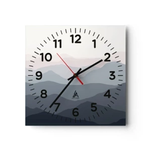 Horloge murale - Pendule murale - Vagues de montagnes - 30x30 cm