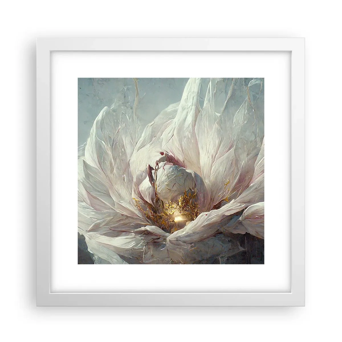 Affiche dans un cadre blanc - Poster - Il fleurit une fois tous les cent ans - 30x30 cm