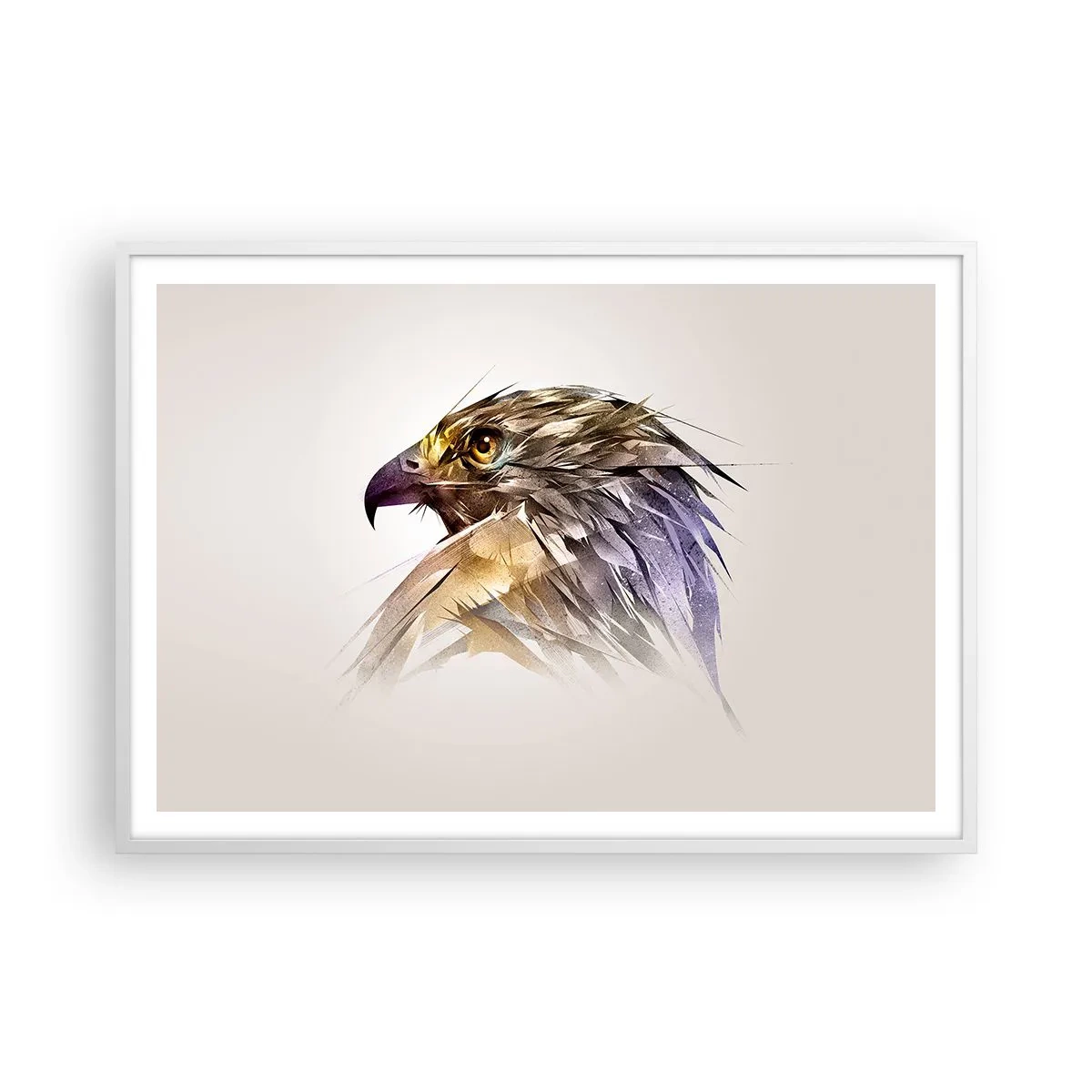 Affiche dans un cadre blanc - Poster - Portrait d'un guerrier - 100x70 cm