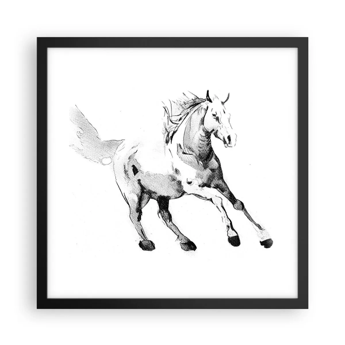 Affiche dans un cadre noir - Poster - Âme indomptée - 40x40 cm