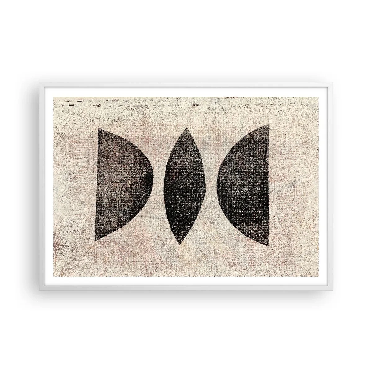 Affiche dans un cadre blanc - Poster - Abstraction ethnique - 100x70 cm