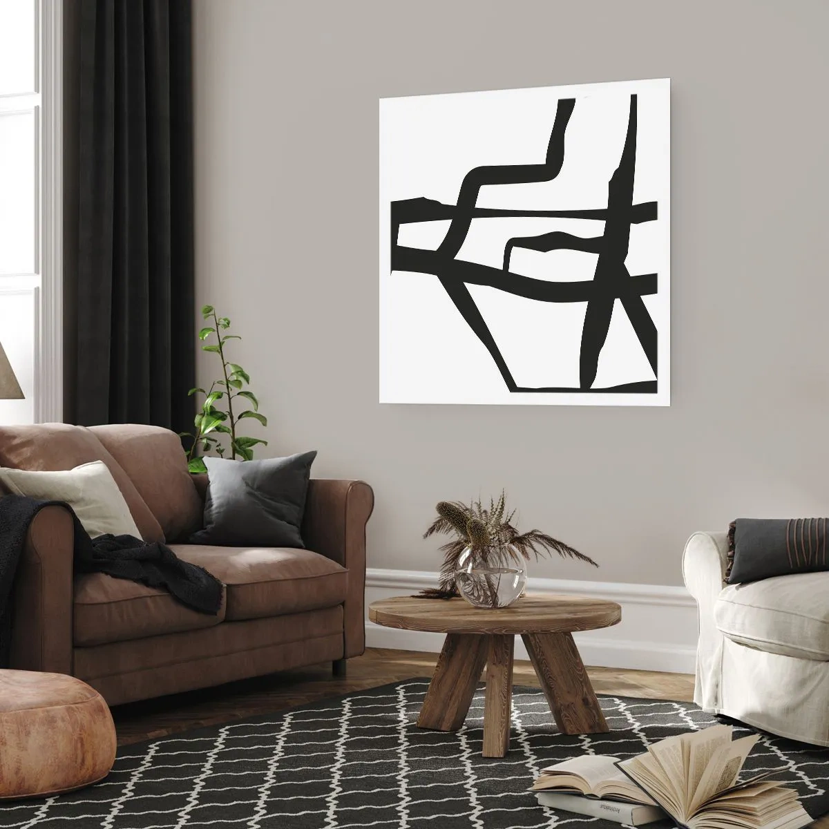 Affiche - Poster - Conception noir et blanc - 60x60 cm